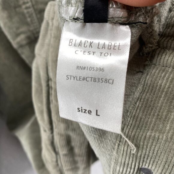 BLACK LABEL C'EST TOI Jacket Womens L Corduroy Trucker Button Front Stretch Gray - Picture 10 of 14